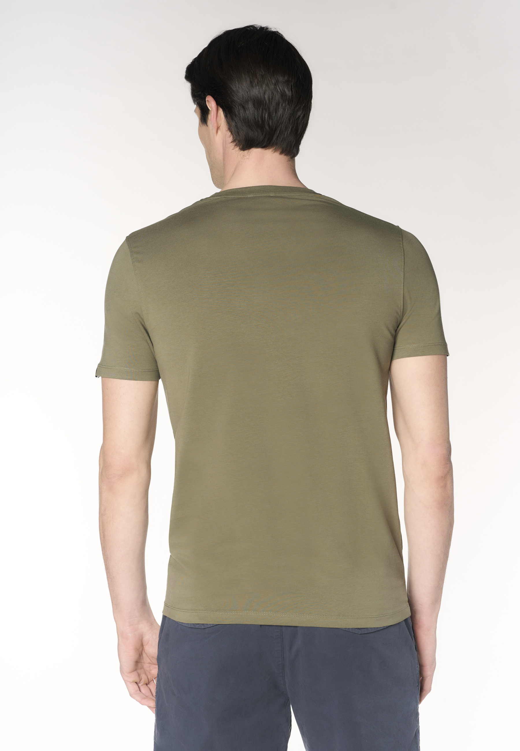 T-shirt da uomo in in cotone stretch con logo