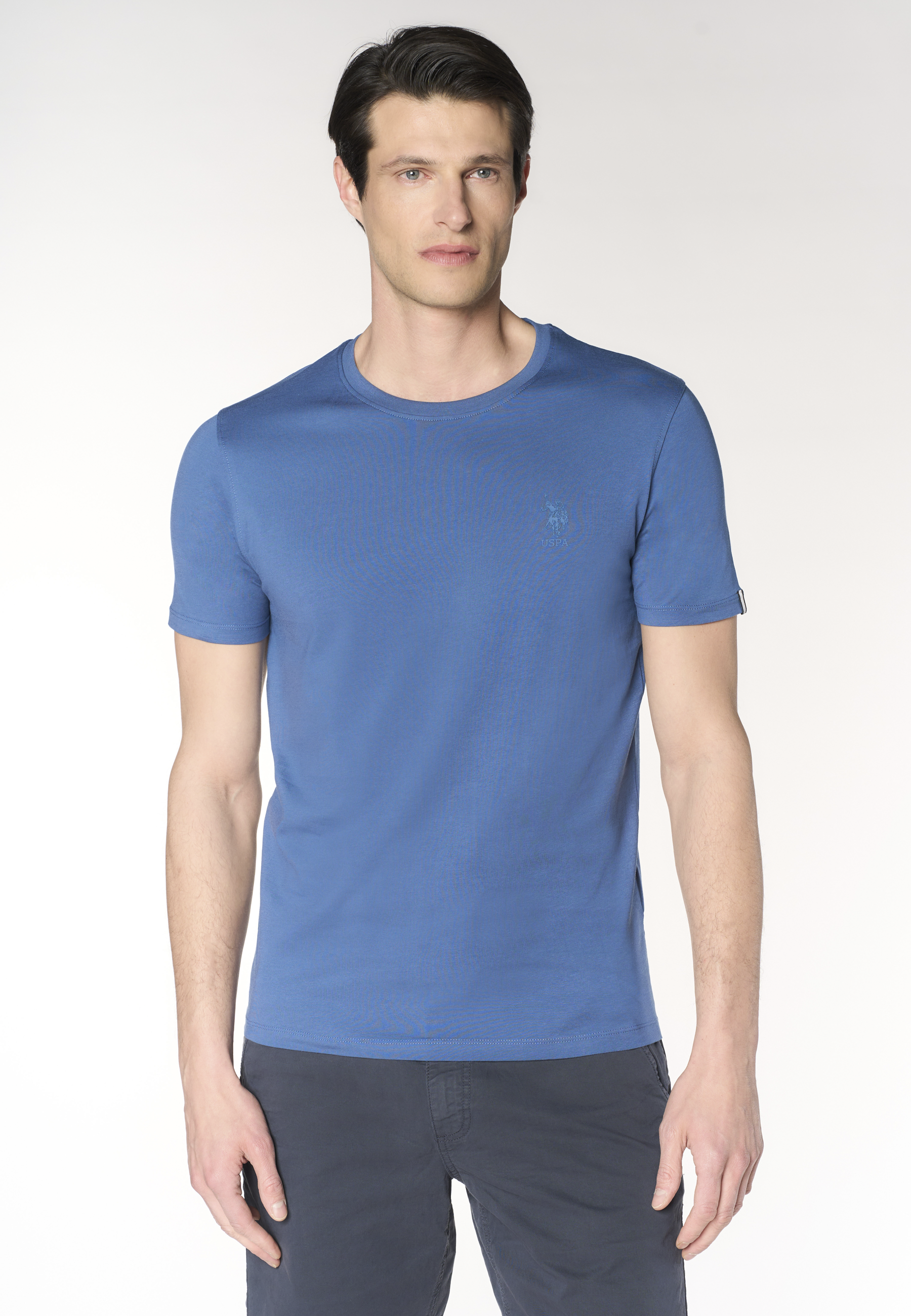 T-shirt da uomo in in cotone stretch con logo
