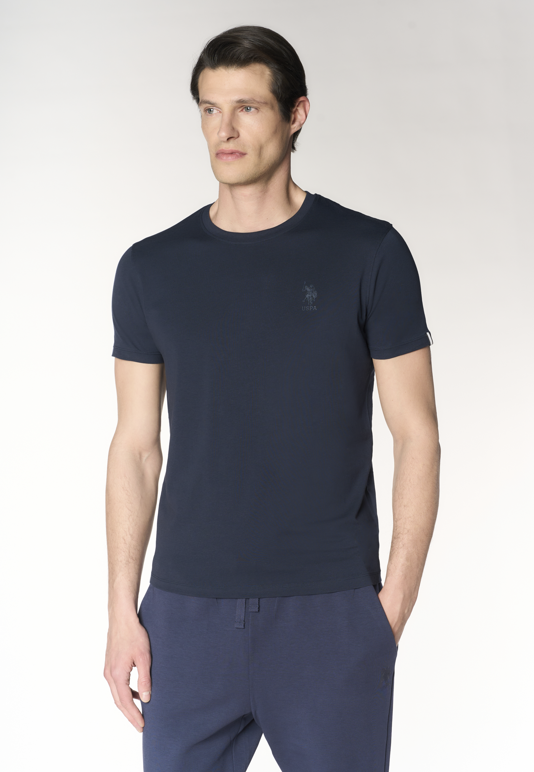 T-shirt da uomo in in cotone stretch con logo