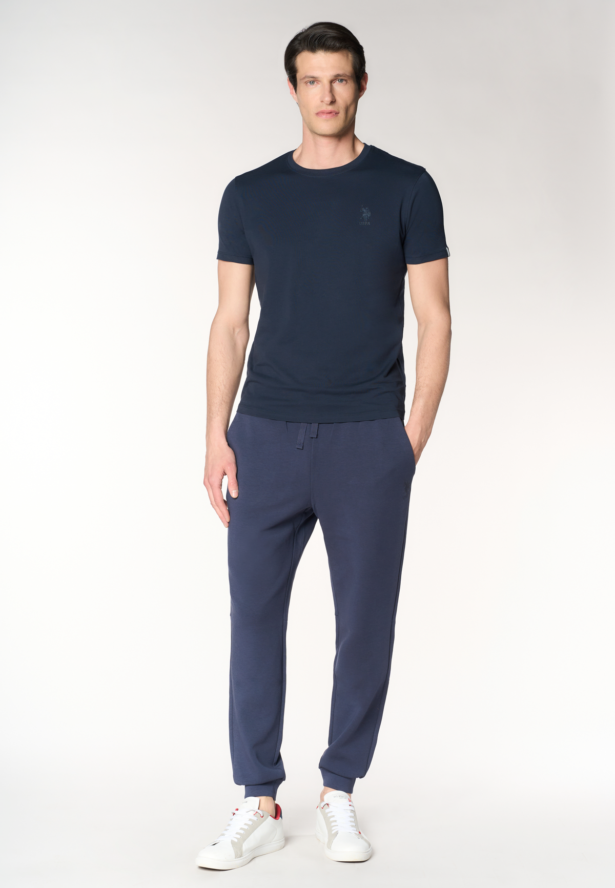 T-shirt da uomo in in cotone stretch con logo