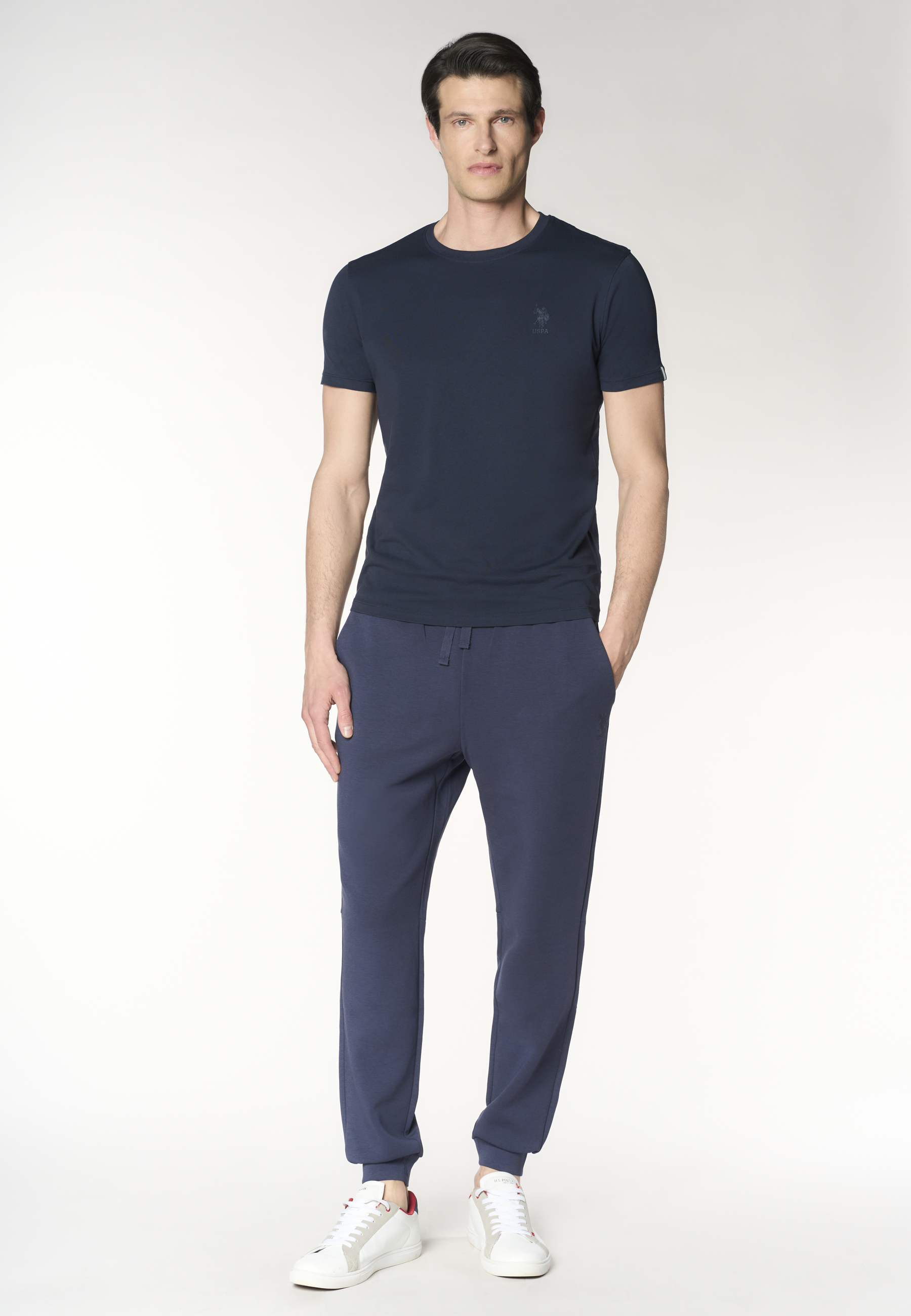 T-shirt da uomo in in cotone stretch con logo