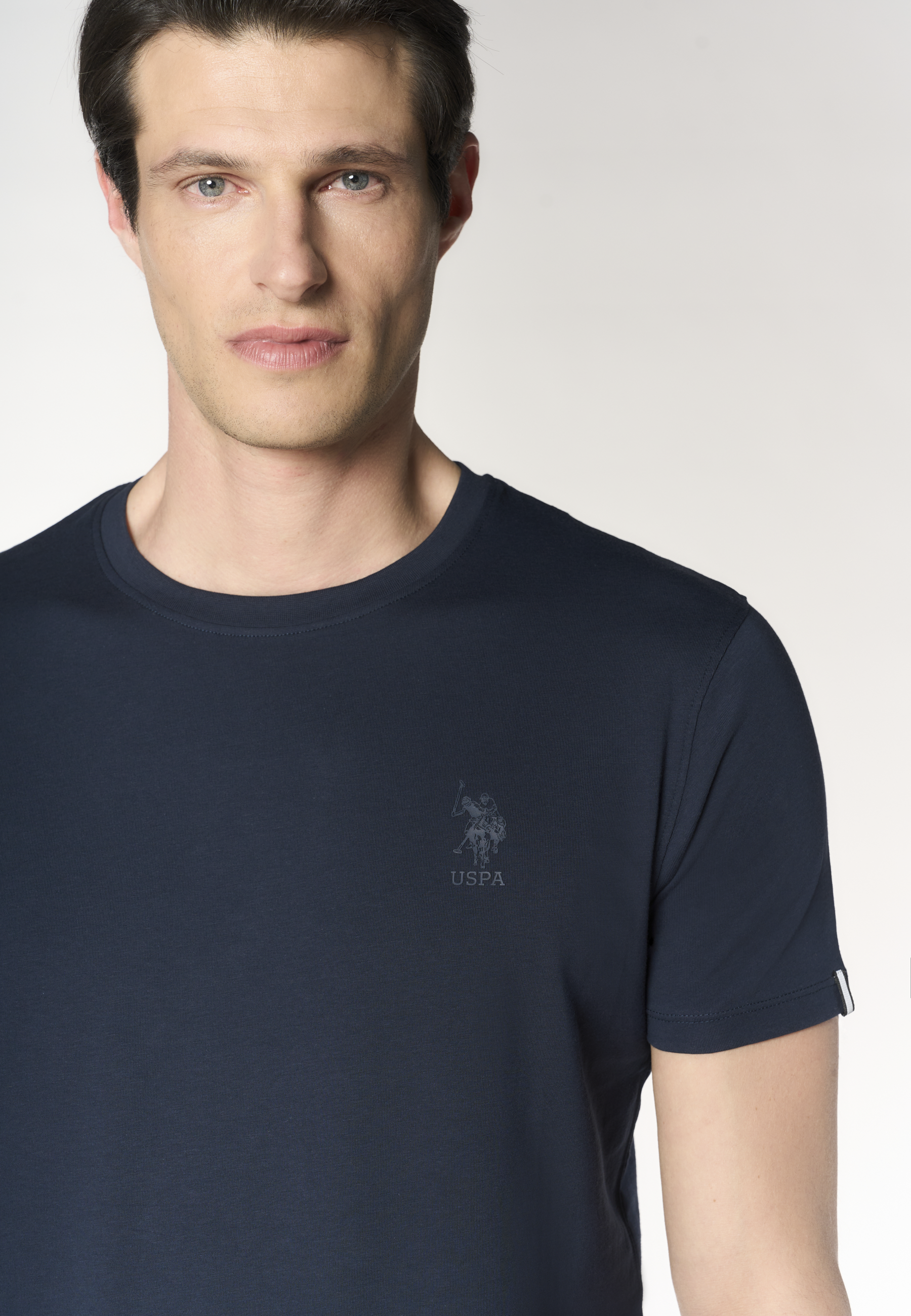 T-shirt da uomo in in cotone stretch con logo