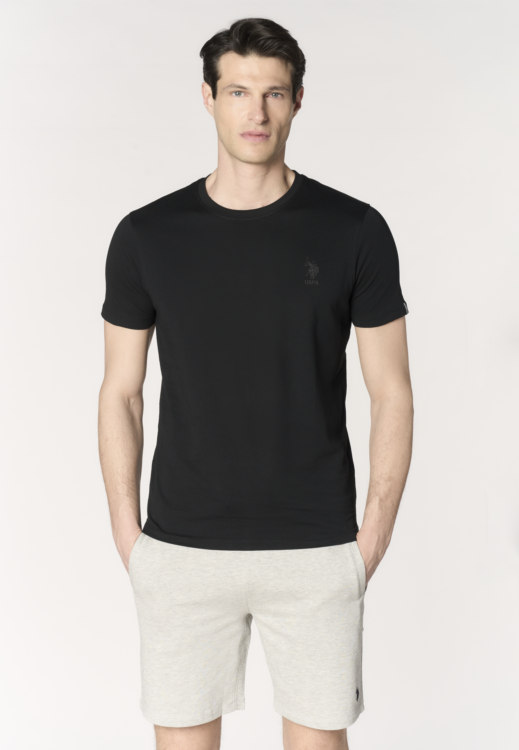 T-shirt da uomo in in cotone stretch con logo