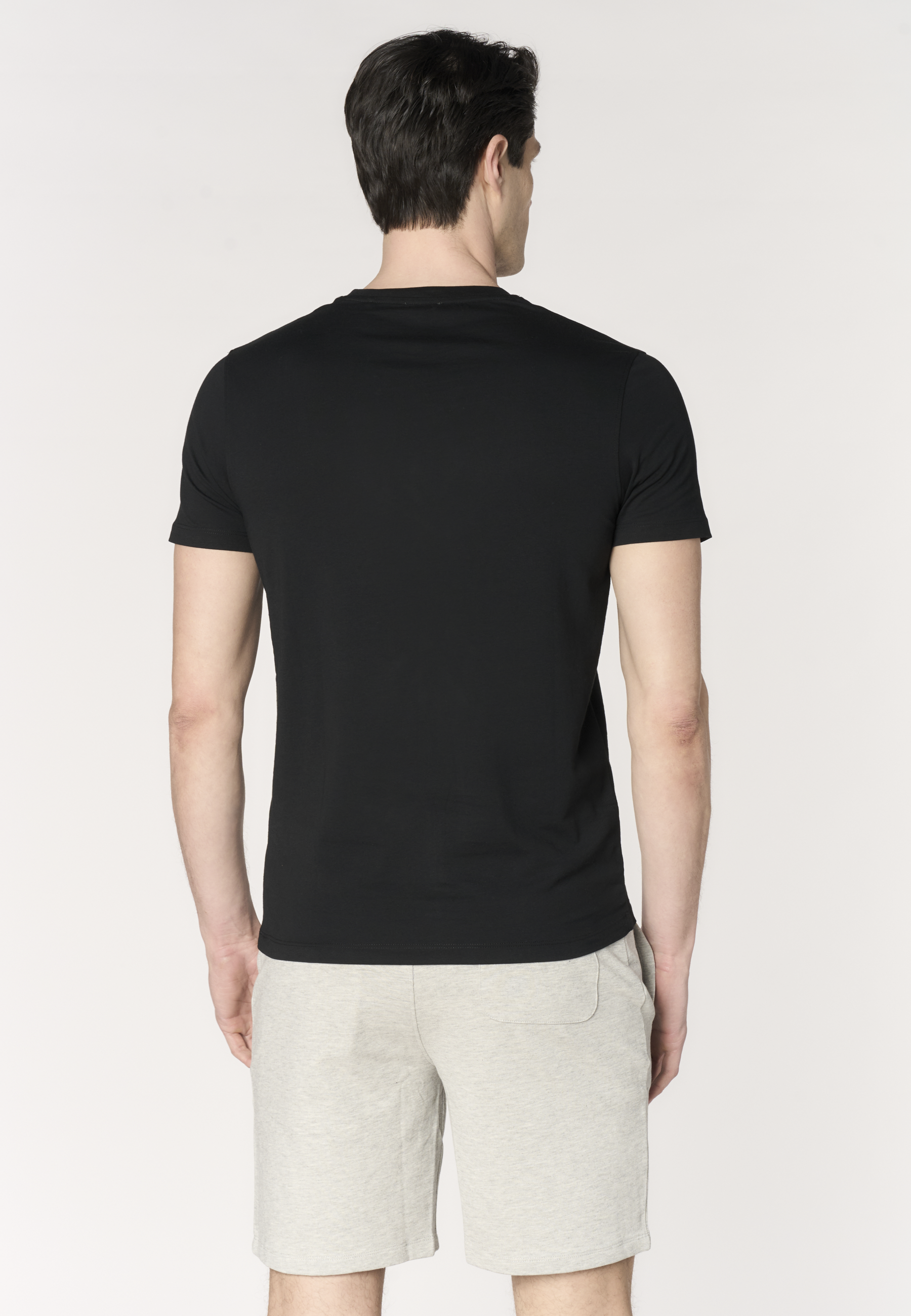 T-shirt da uomo in in cotone stretch con logo