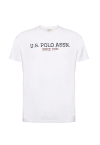 T-shirt a maniche corte in cotone con scritta frontale