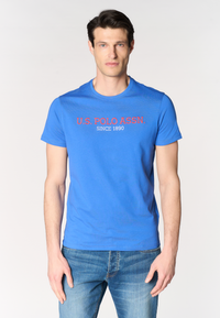 T-shirt a maniche corte in cotone con scritta frontale