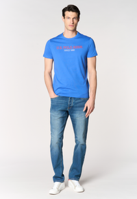 T-shirt a maniche corte in cotone con scritta frontale