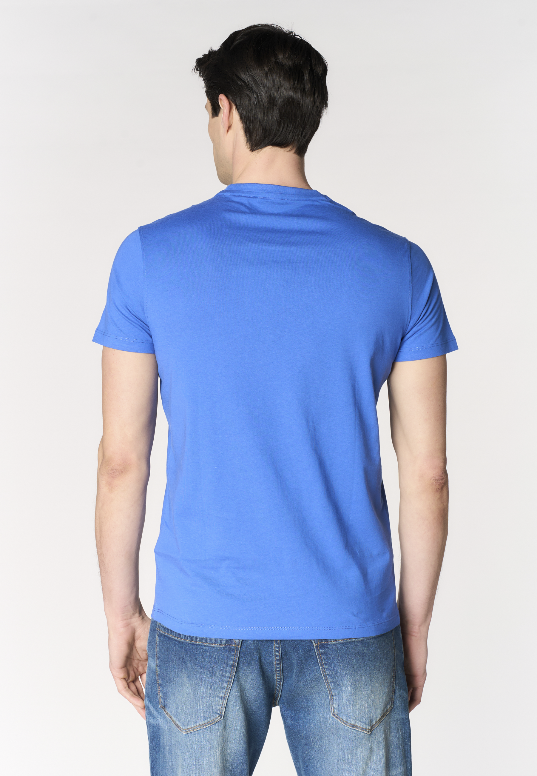 T-shirt a maniche corte in cotone con scritta frontale