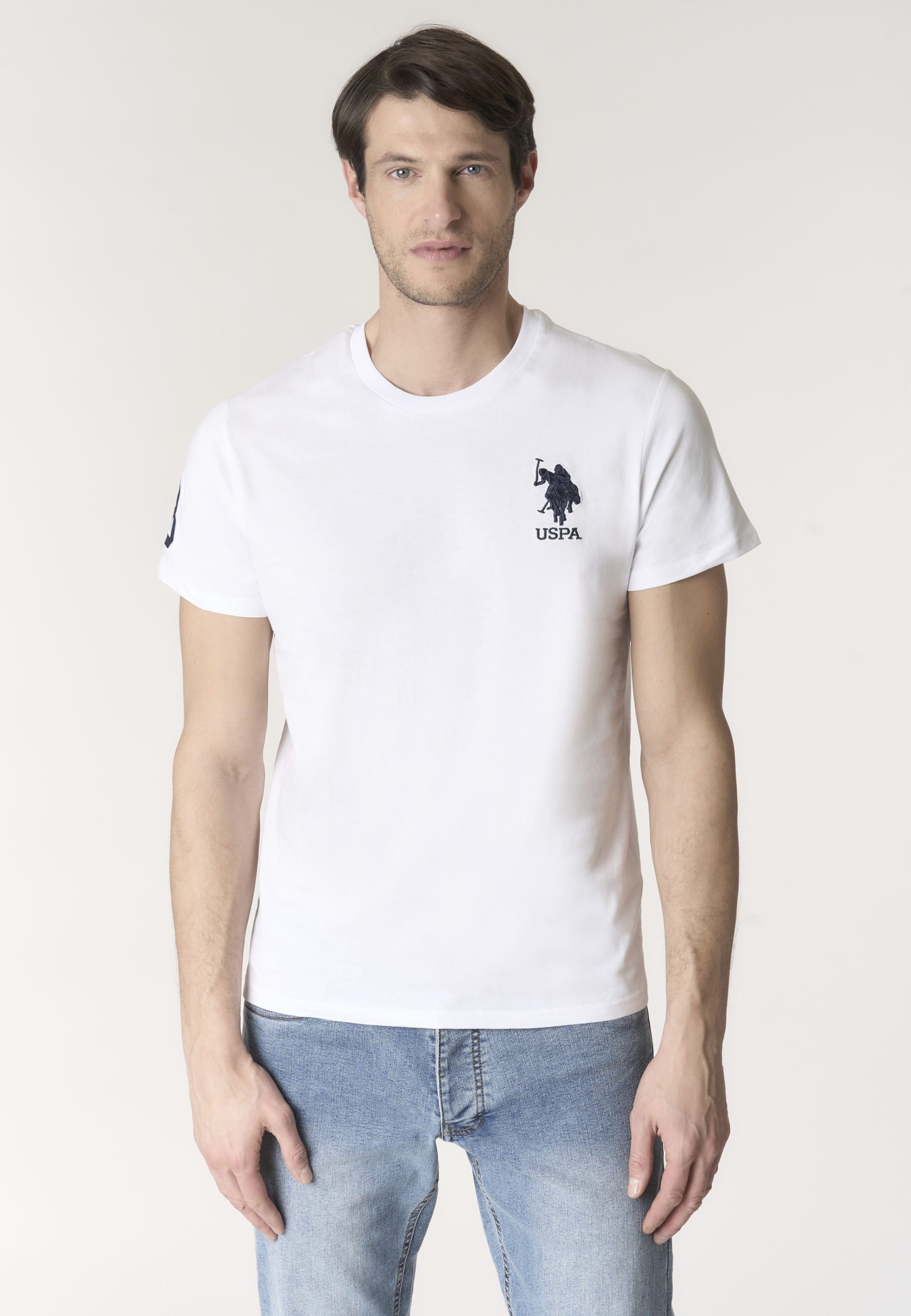T-shirt da uomo a maniche corte con logo e numero ricamati