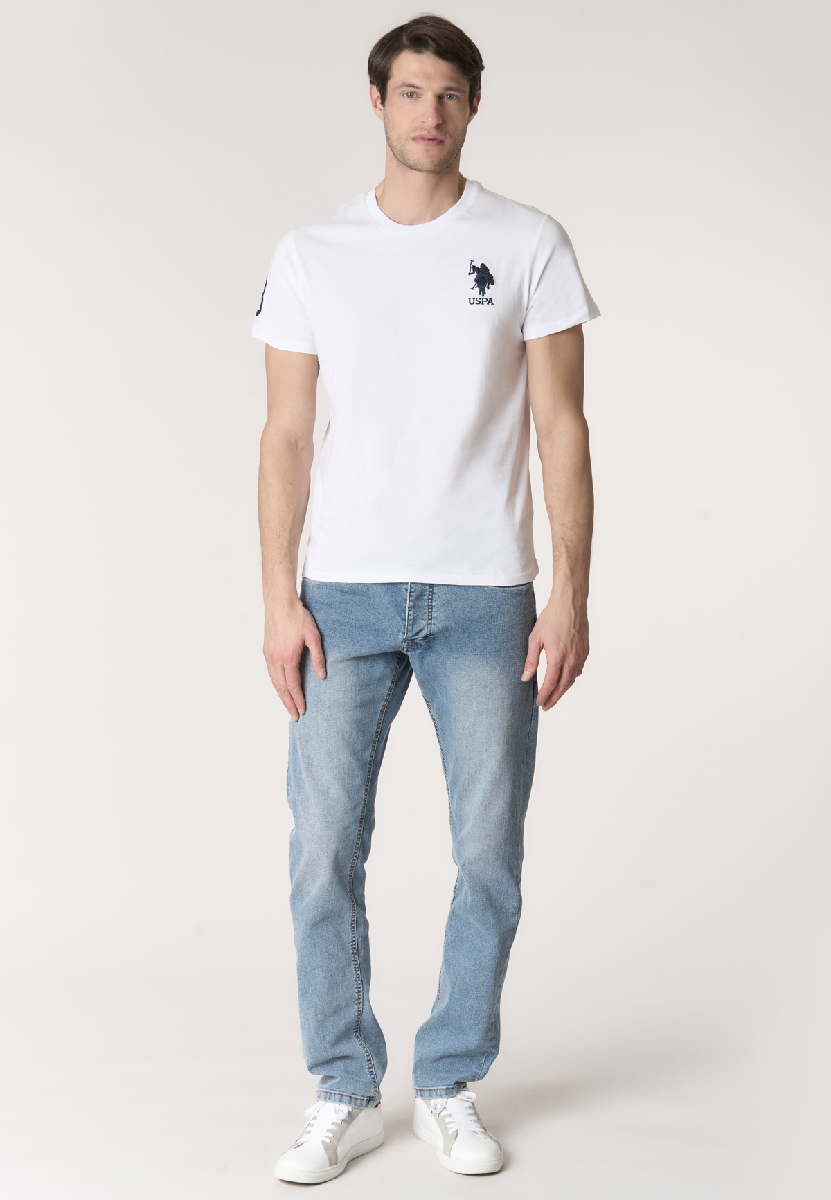 T-shirt da uomo a maniche corte con logo e numero ricamati