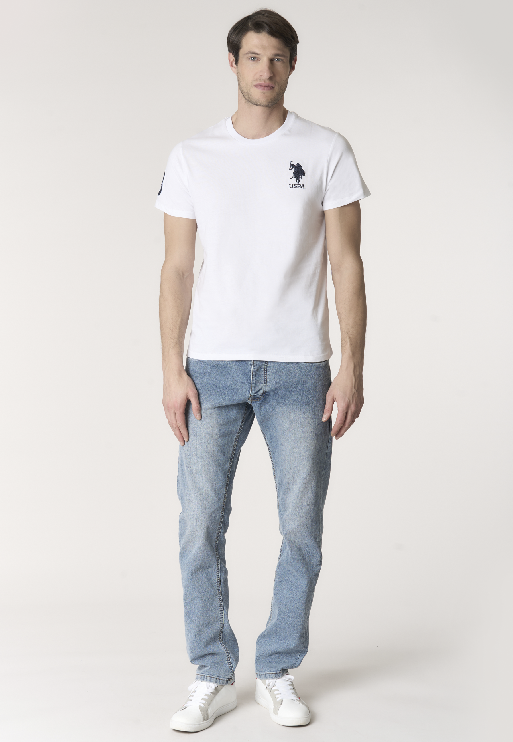 T-shirt da uomo a maniche corte con logo e numero ricamati