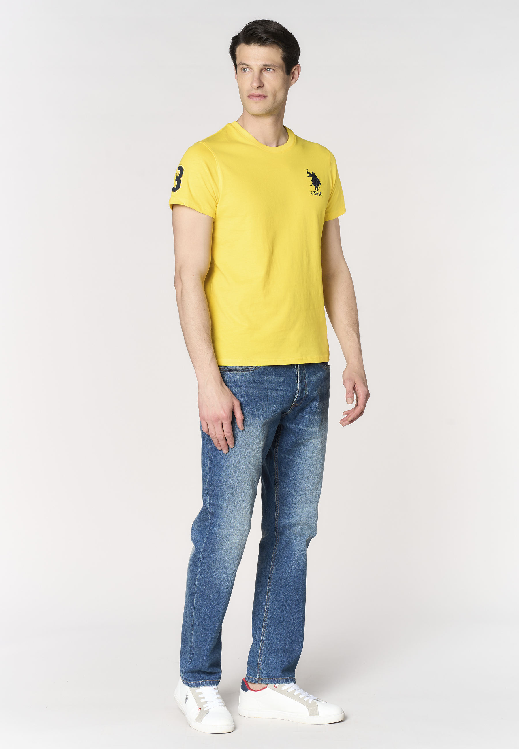 T-shirt da uomo a maniche corte con logo e numero ricamati