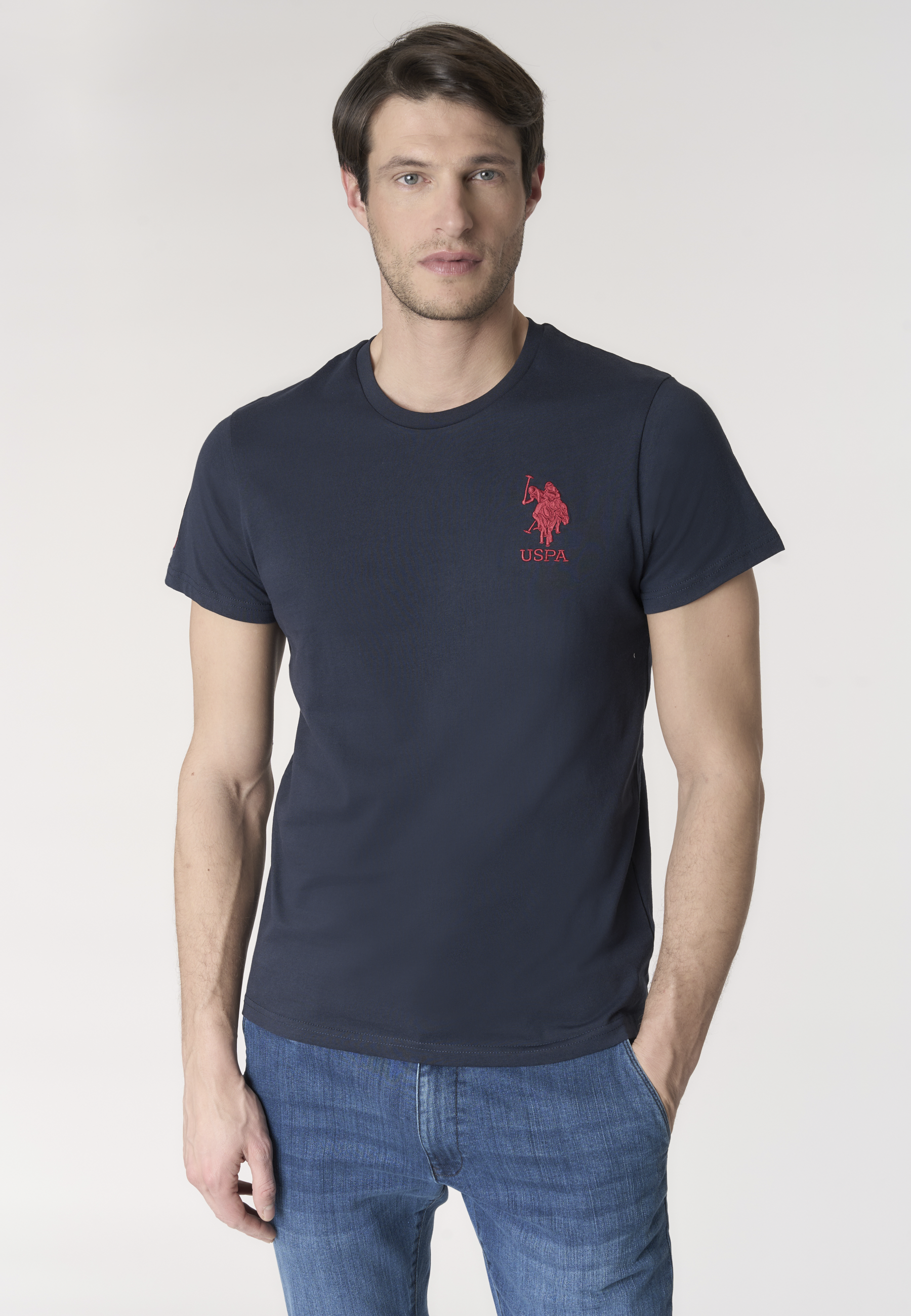 T-shirt da uomo a maniche corte con logo e numero ricamati