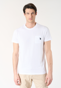 T-shirt uomo in cotone basic jersey con taschino e logo ricamato