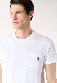 T-shirt uomo in cotone basic jersey con taschino e logo ricamato