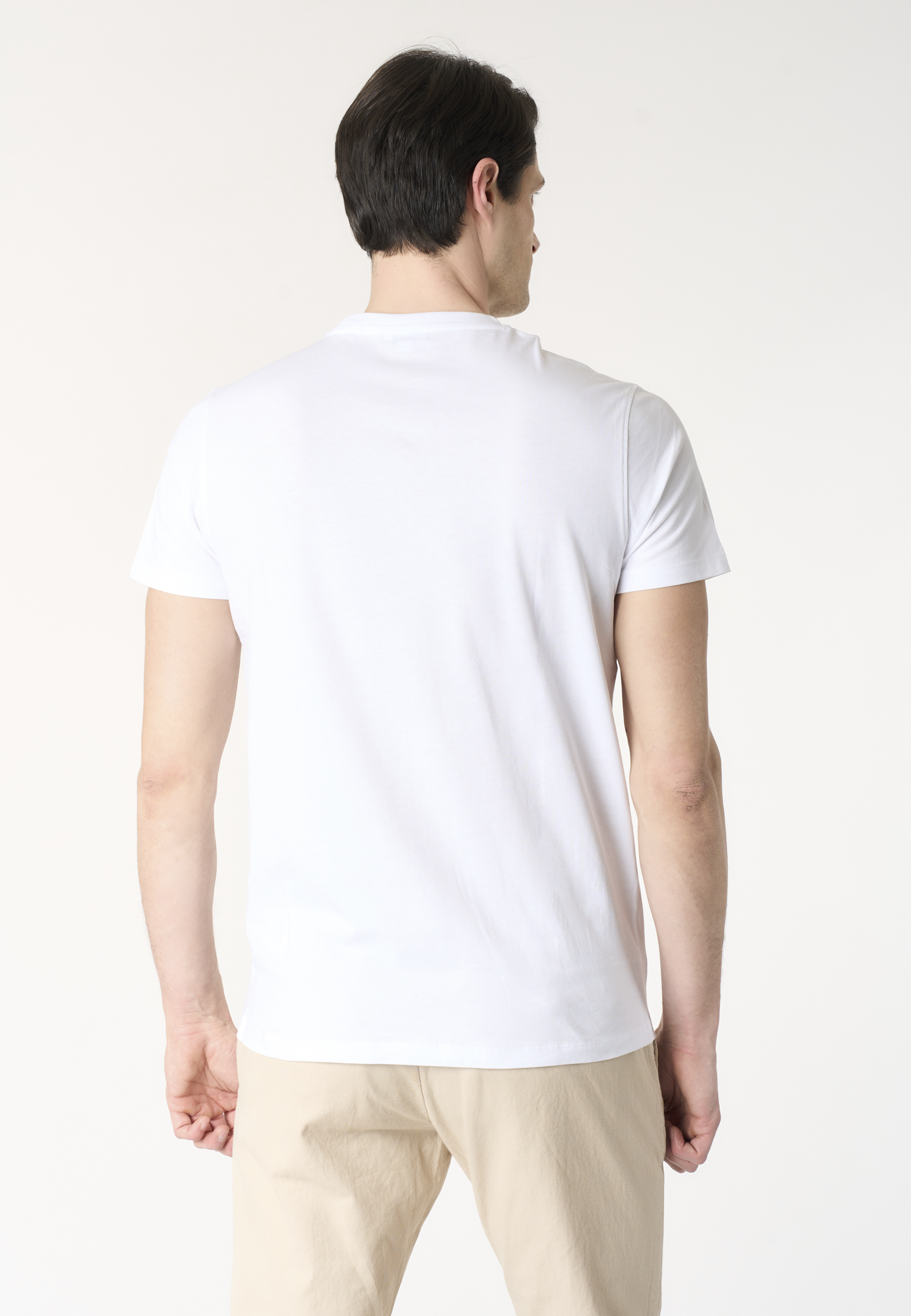 T-shirt uomo in cotone basic jersey con taschino e logo ricamato