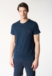 T-shirt uomo in cotone basic jersey con taschino e logo ricamato