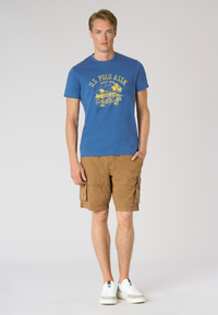 T-shirt da uomo a maniche corte in cotone con stampa frontale