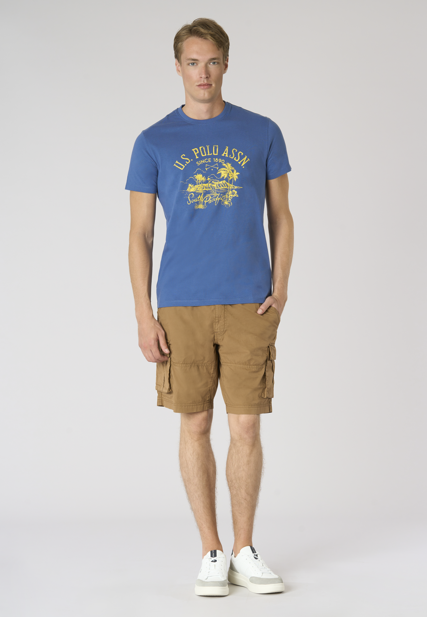 T-shirt da uomo a maniche corte in cotone con stampa frontale