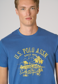 T-shirt da uomo a maniche corte in cotone con stampa frontale