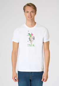 T-Shirt in cotone con grafica USPA frontale
