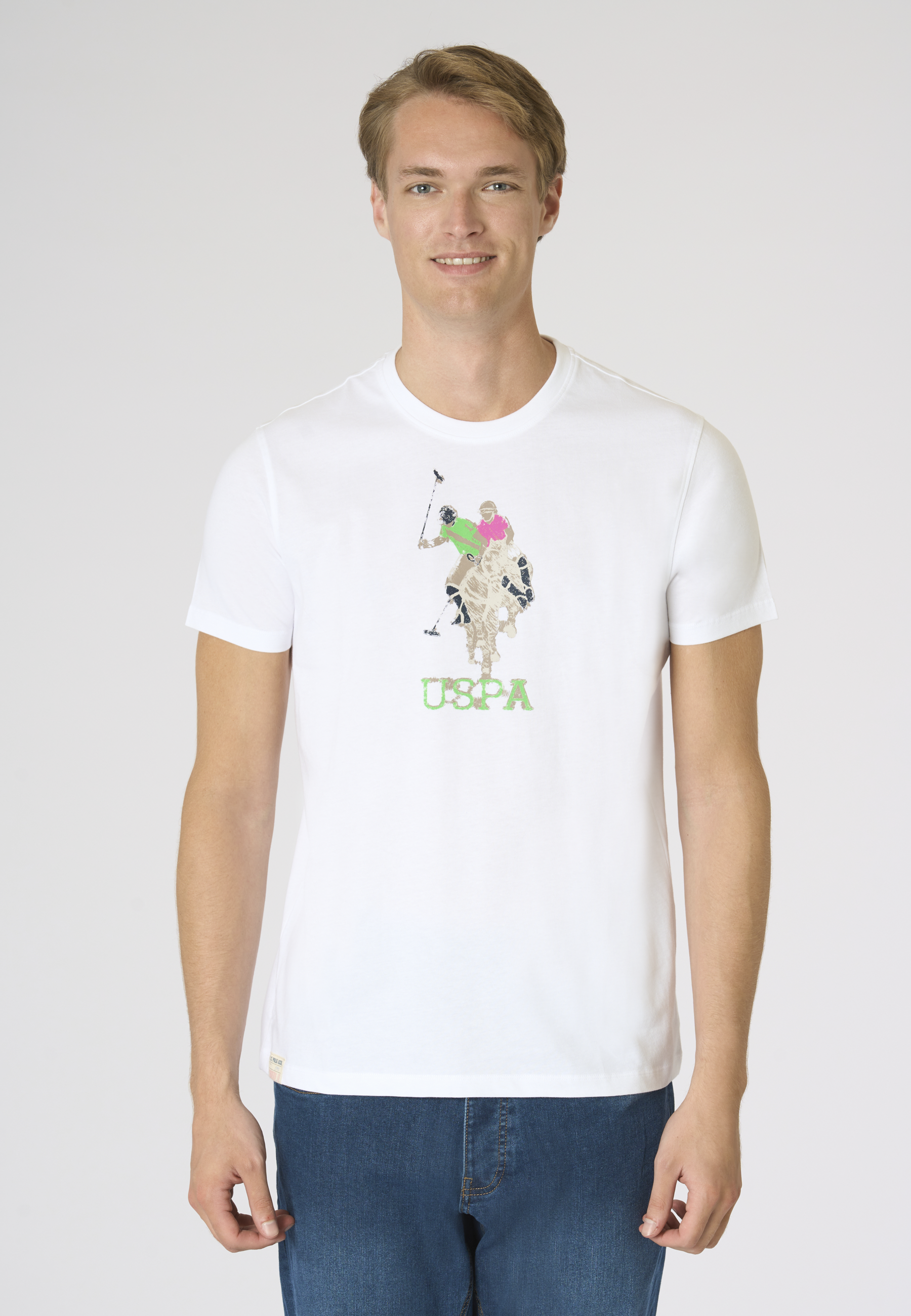T-Shirt in cotone con grafica USPA frontale