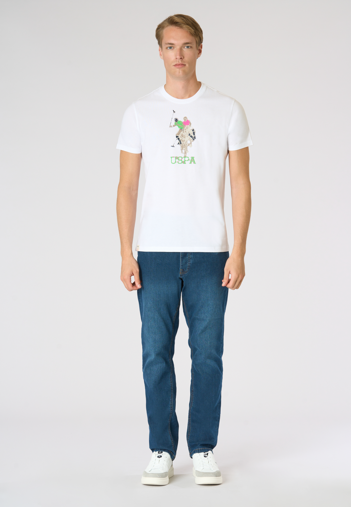 T-Shirt in cotone con grafica USPA frontale