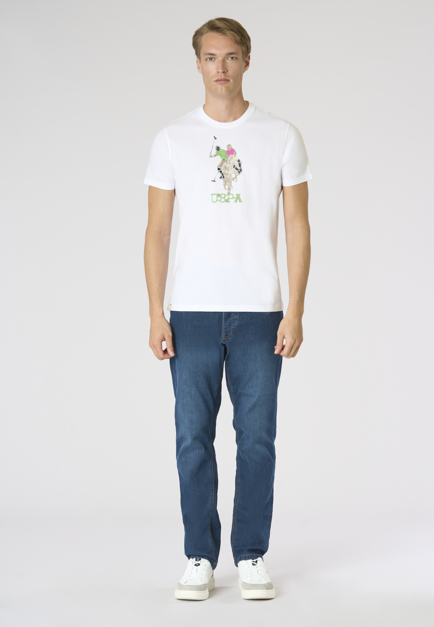 T-Shirt in cotone con grafica USPA frontale