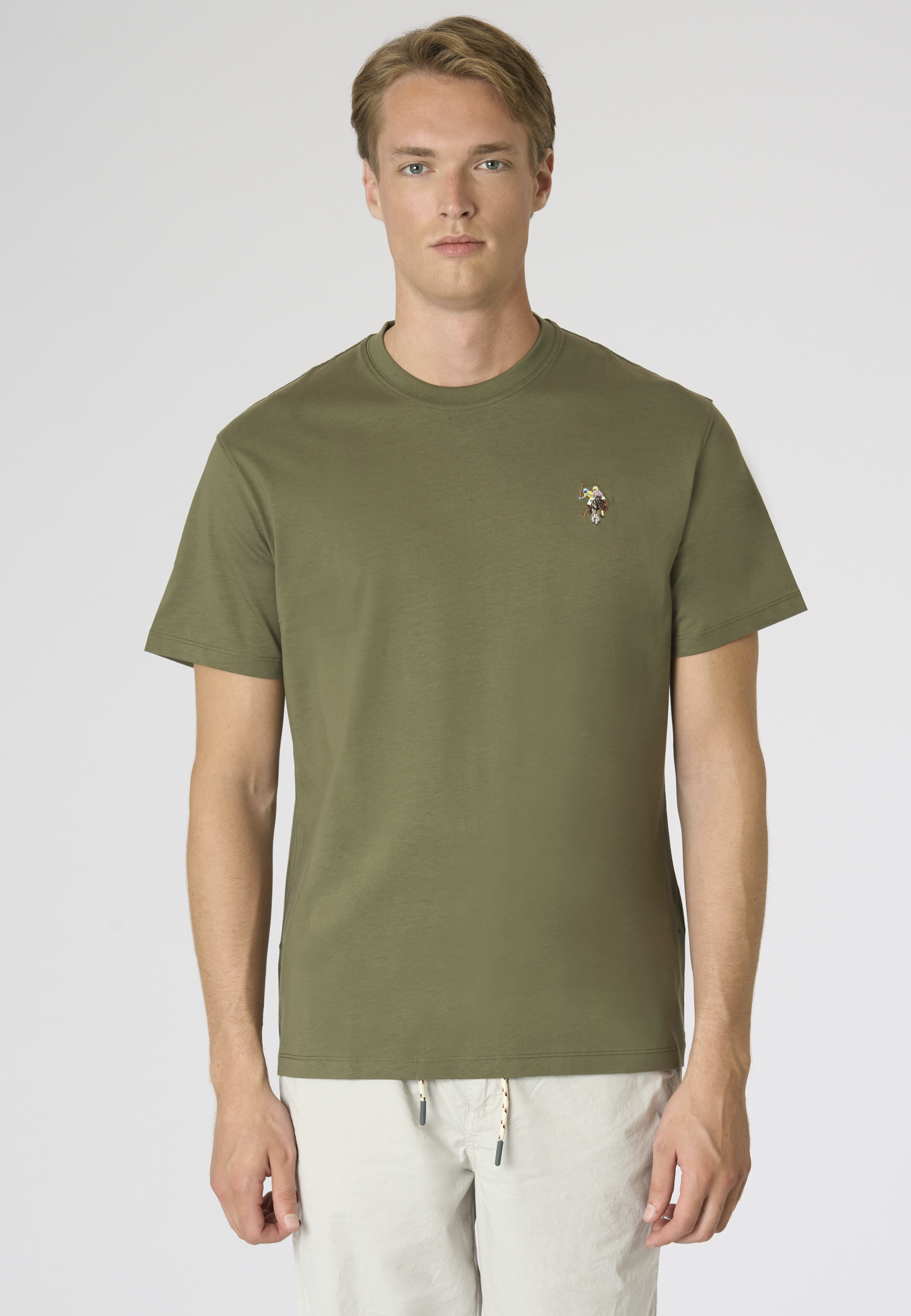T-shirt girocollo da uomo a maniche corte con logo colorato