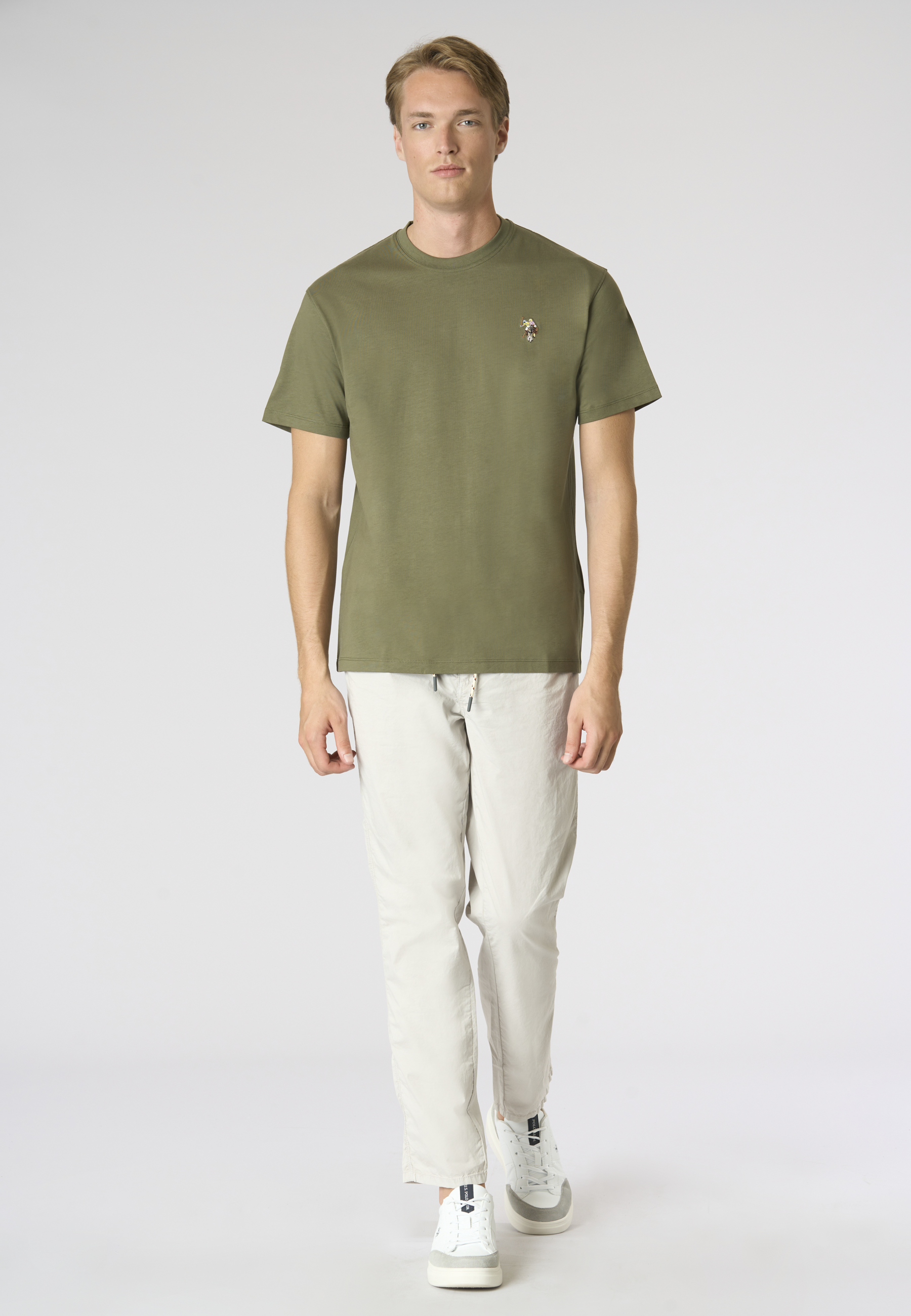 T-shirt girocollo da uomo a maniche corte con logo colorato