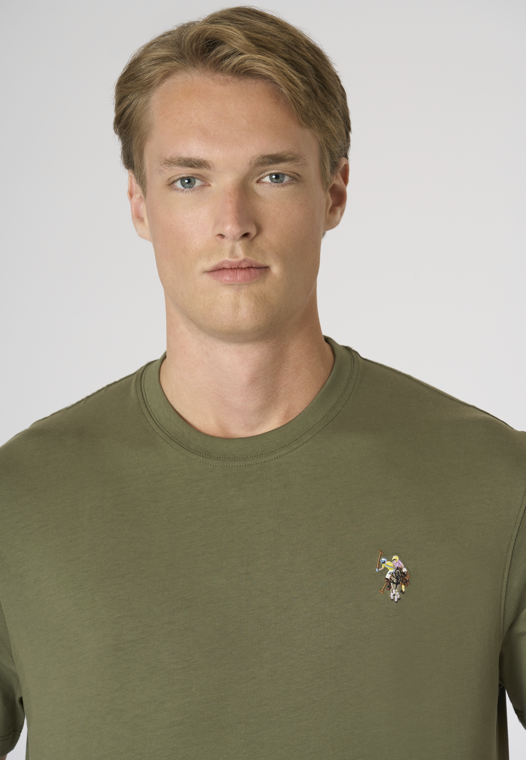 T-shirt girocollo da uomo a maniche corte con logo colorato