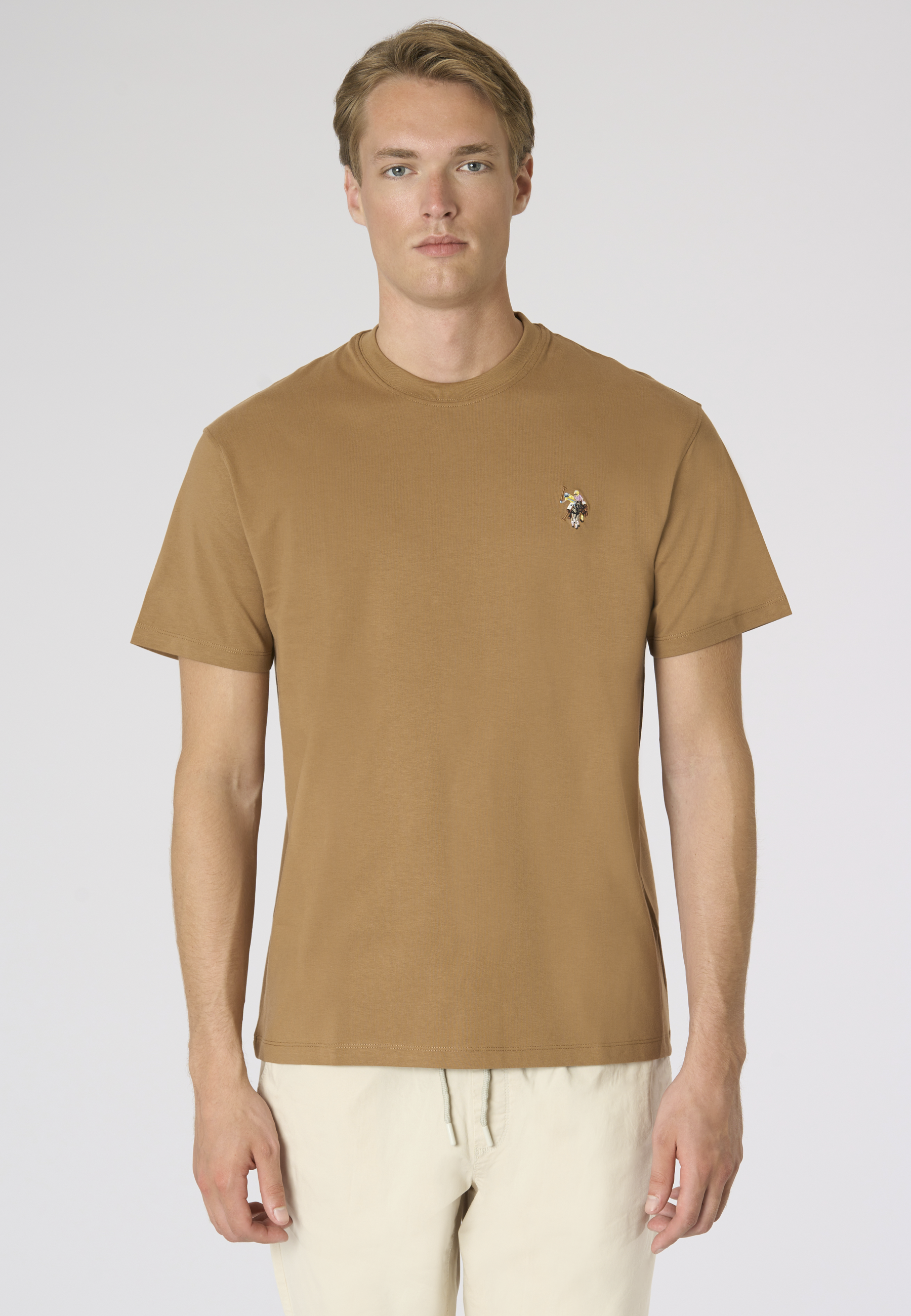 T-shirt girocollo da uomo a maniche corte con logo colorato