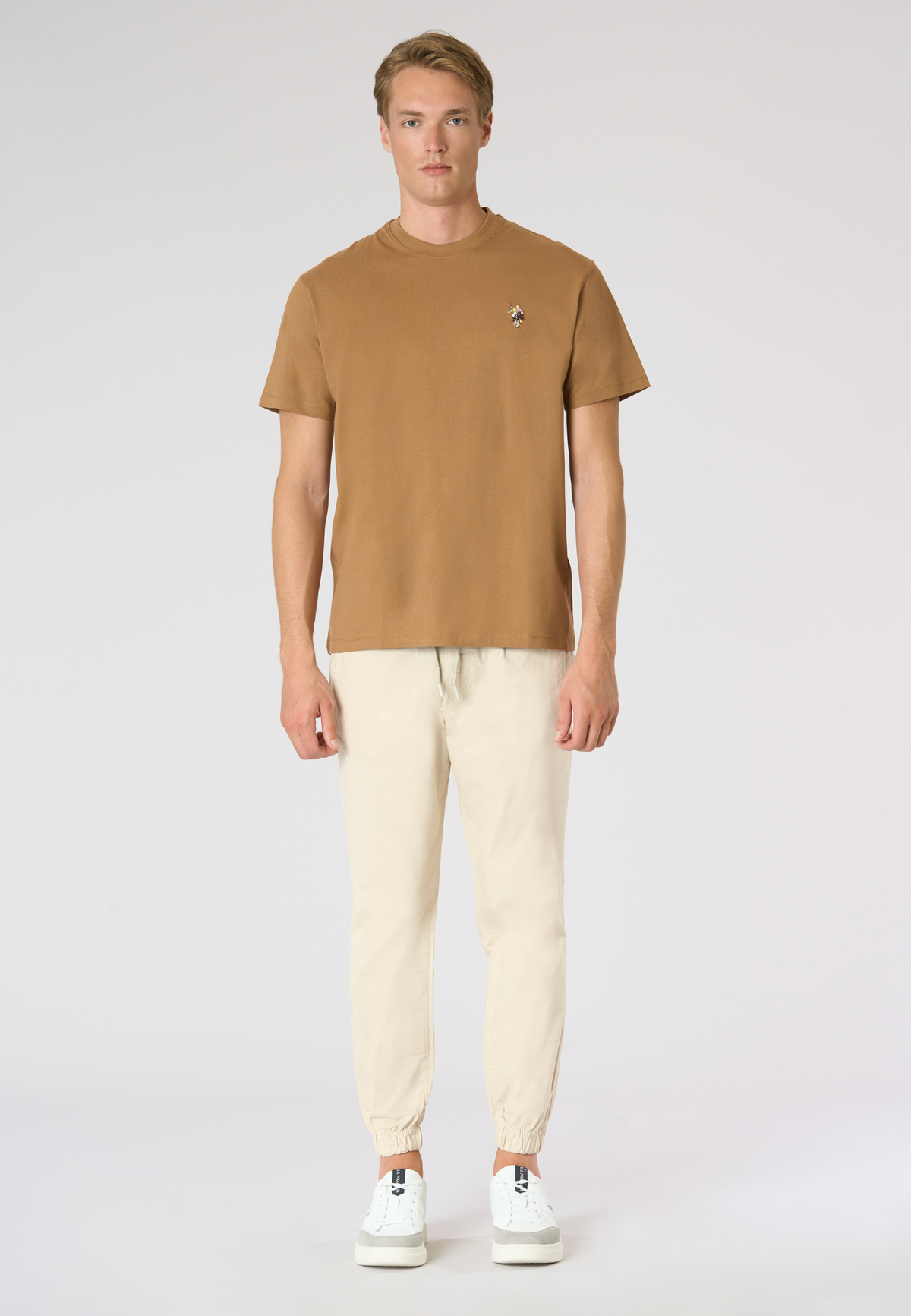 T-shirt girocollo da uomo a maniche corte con logo colorato
