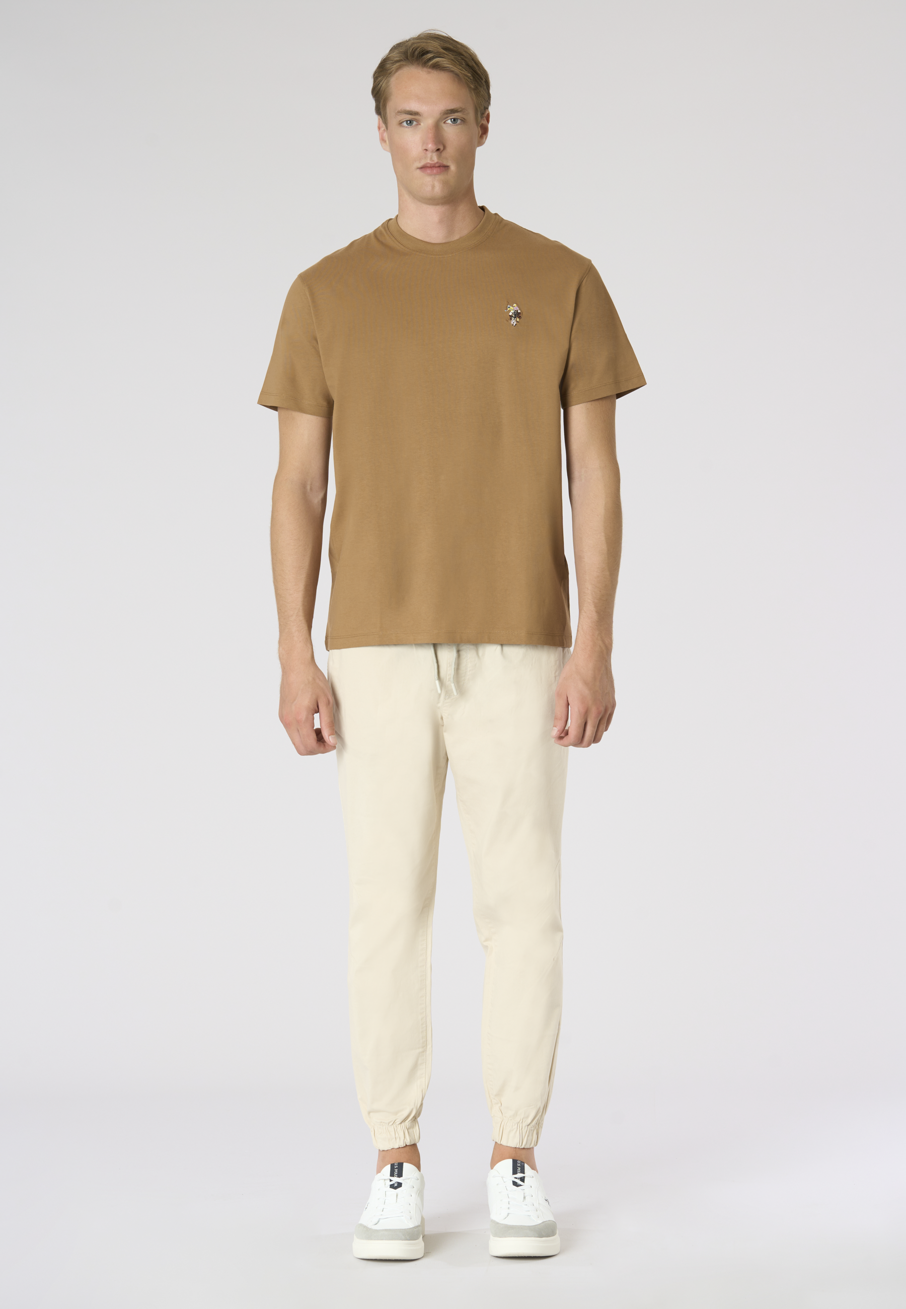 T-shirt girocollo da uomo a maniche corte con logo colorato