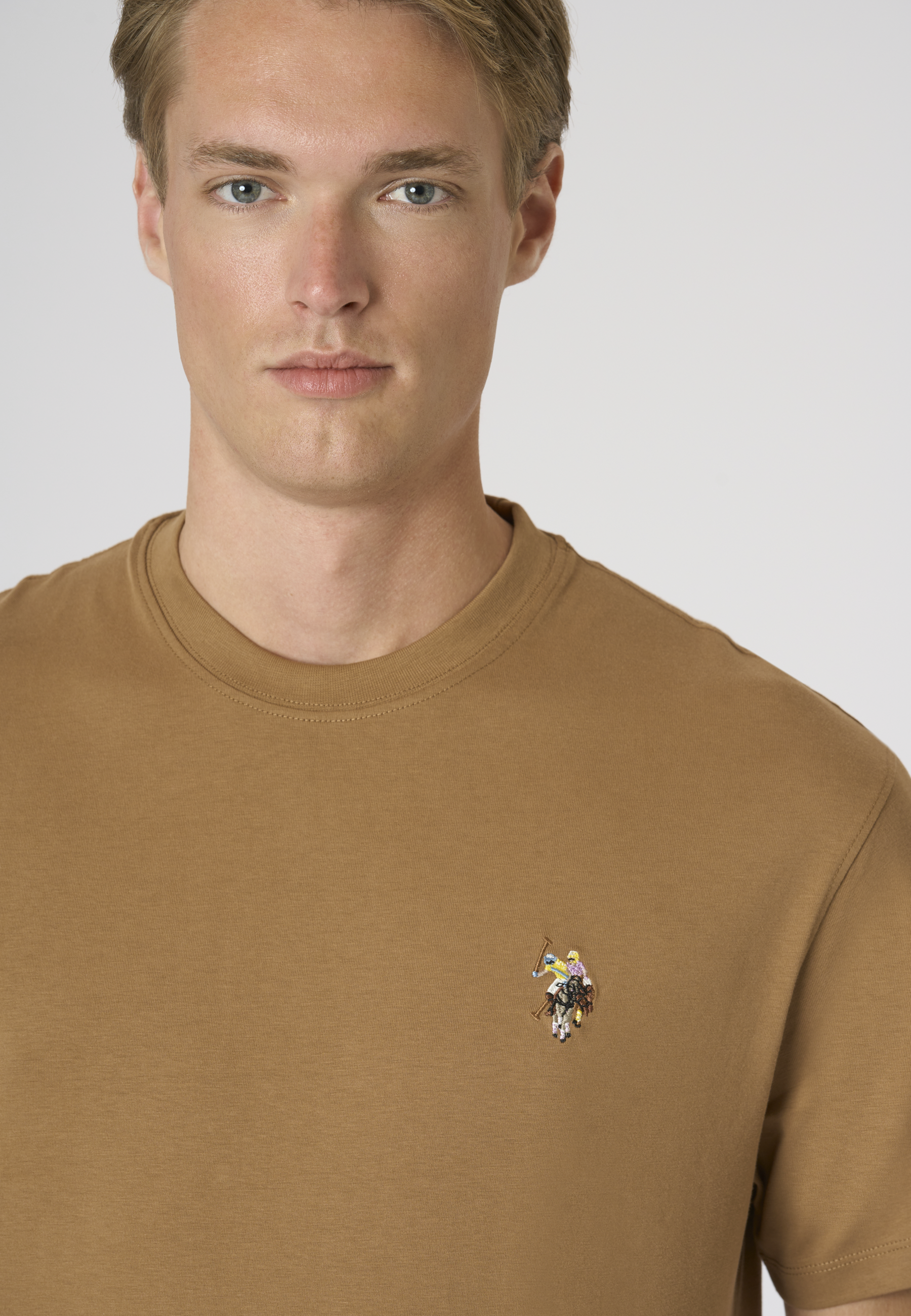 T-shirt girocollo da uomo a maniche corte con logo colorato