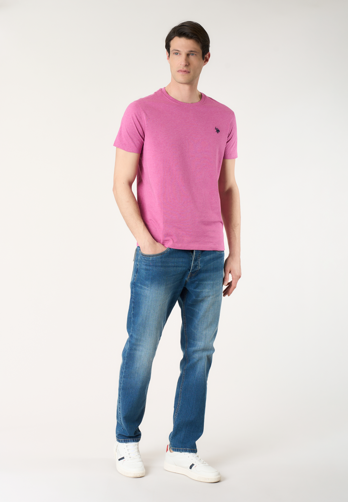 T-shirt in cotone melange Premium Quality con logo ricamato
