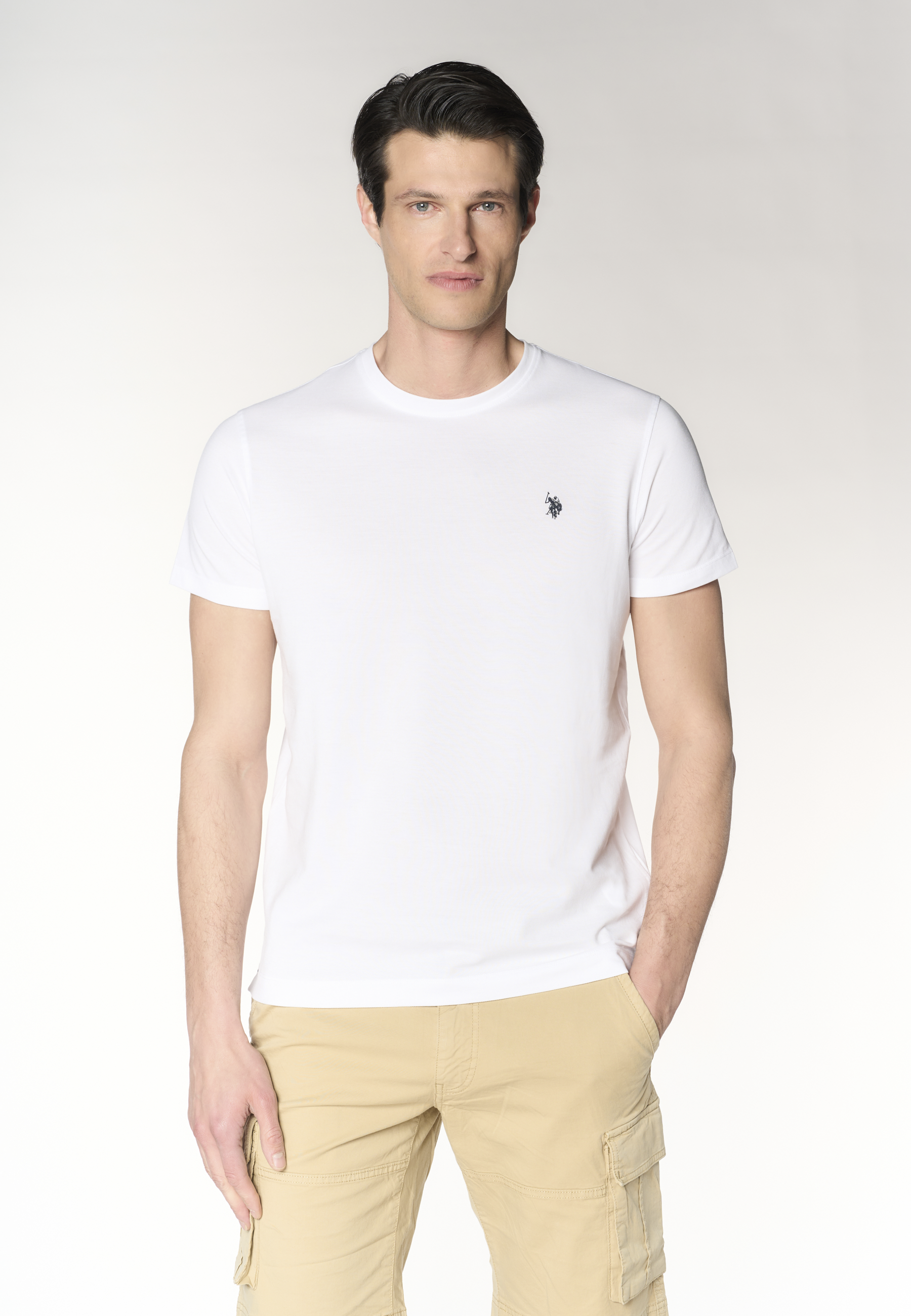 T-shirt girocollo con logo in cotone supima Premium Quality