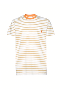 T-shirt a righe in cotone con taschino