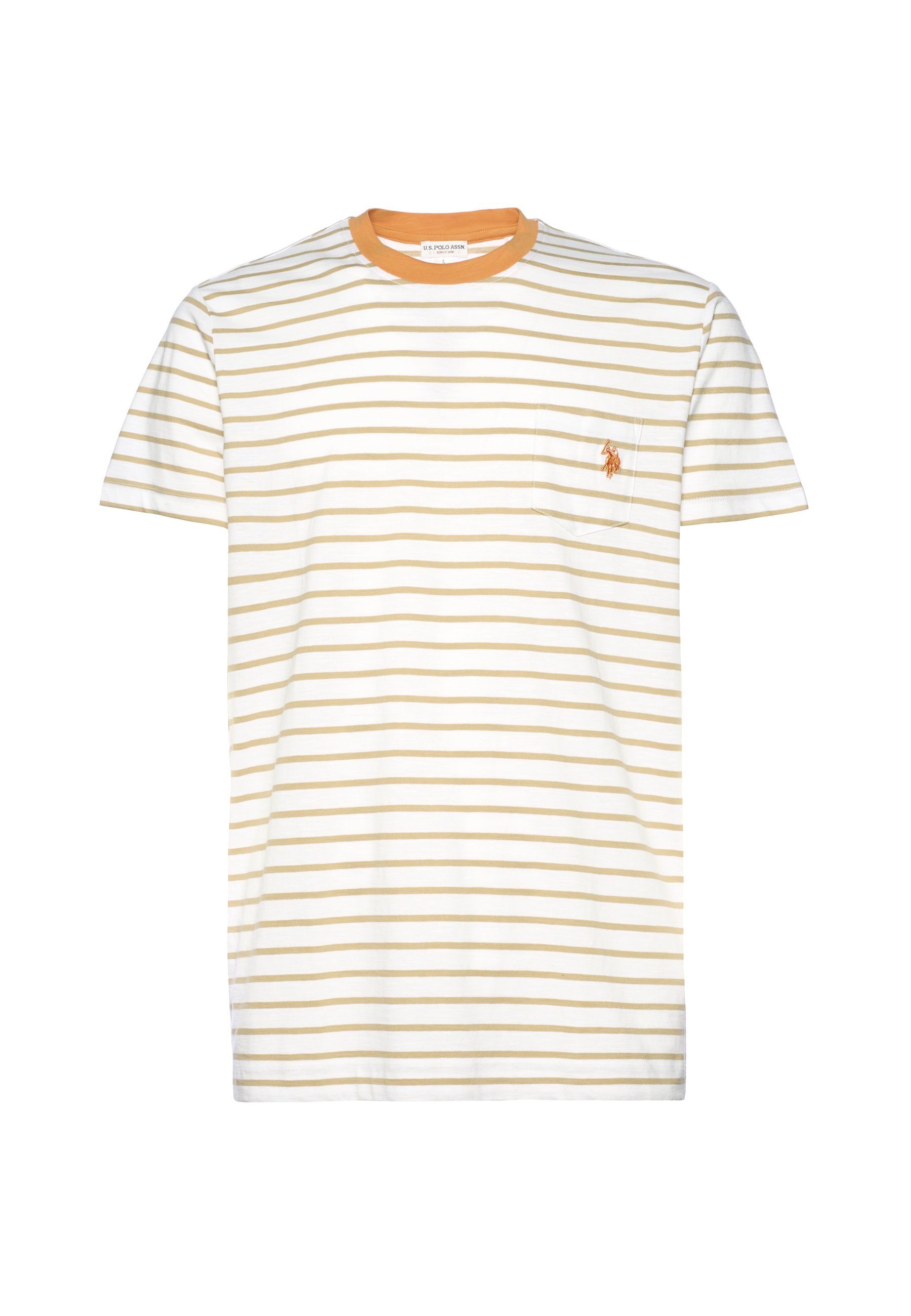 T-shirt a righe in cotone con taschino