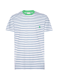 T-shirt a righe in cotone con taschino