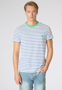 T-shirt a righe in cotone con taschino