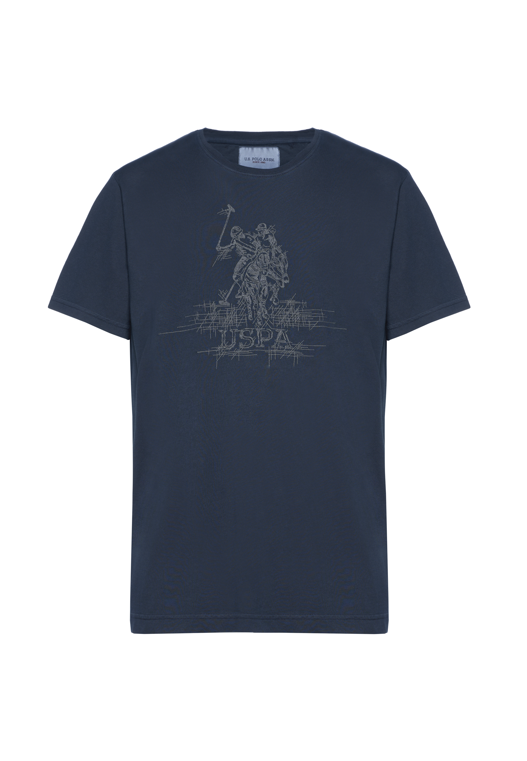 T-shirt da uomo in cotone pigment dyed con stampa frontale.