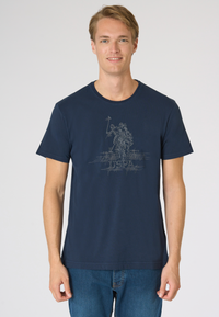 T-shirt da uomo in cotone pigment dyed con stampa frontale.