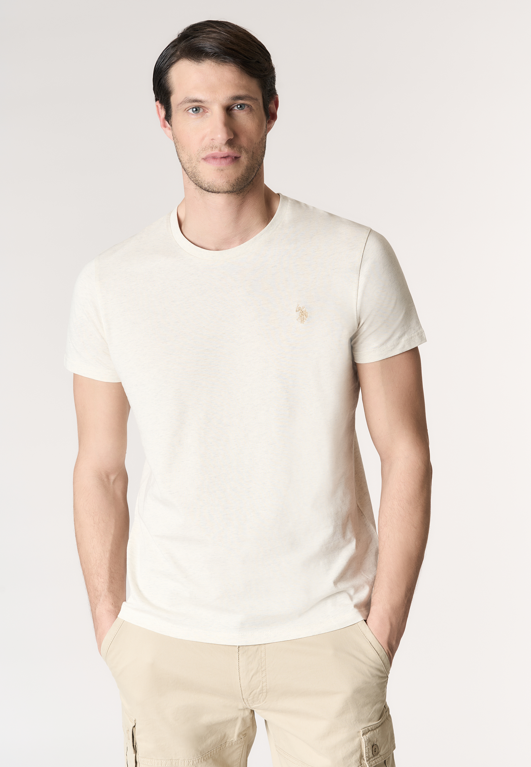 T-shirt in cotone melange Premium Quality con logo ricamato