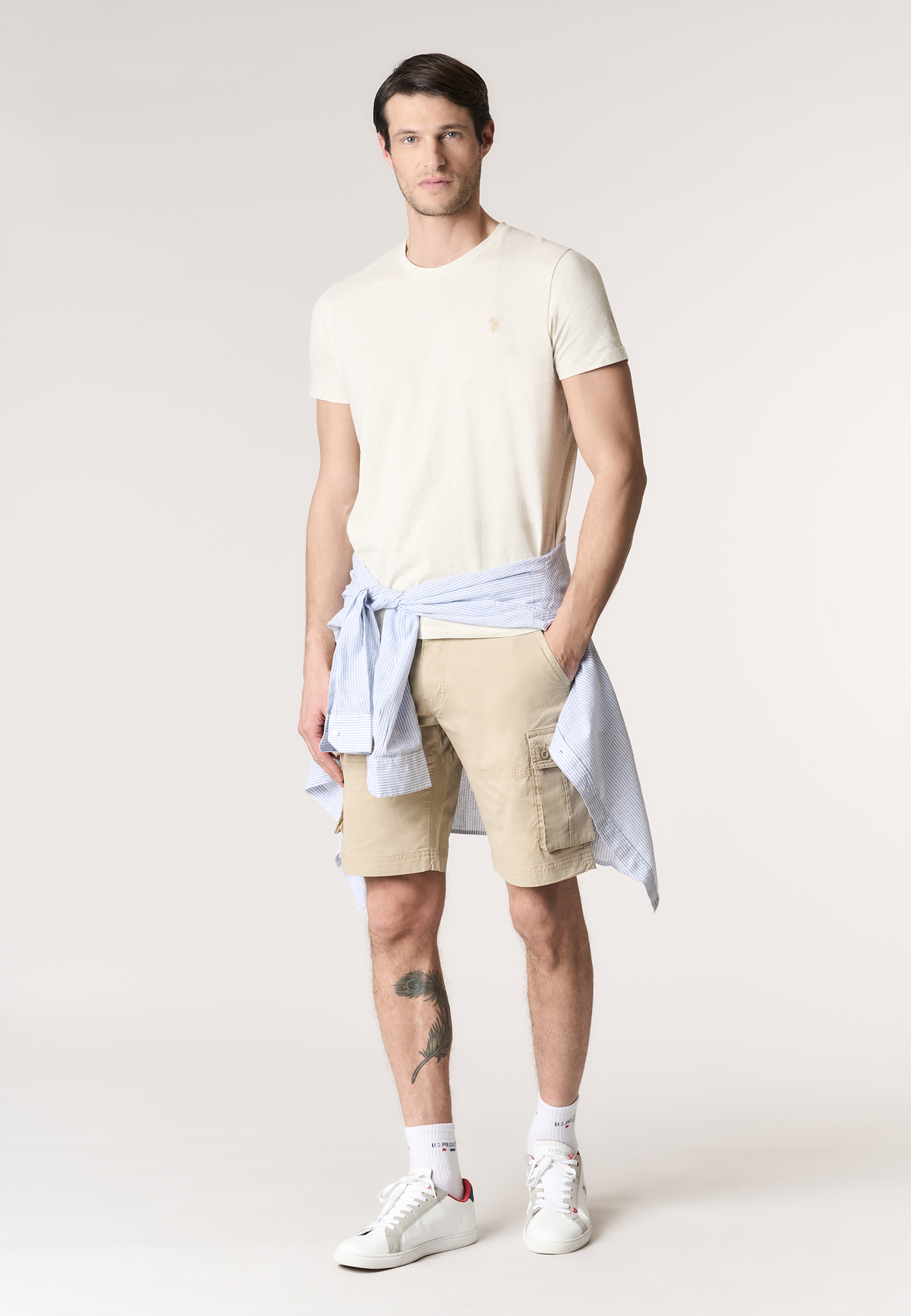 T-shirt in cotone melange Premium Quality con logo ricamato