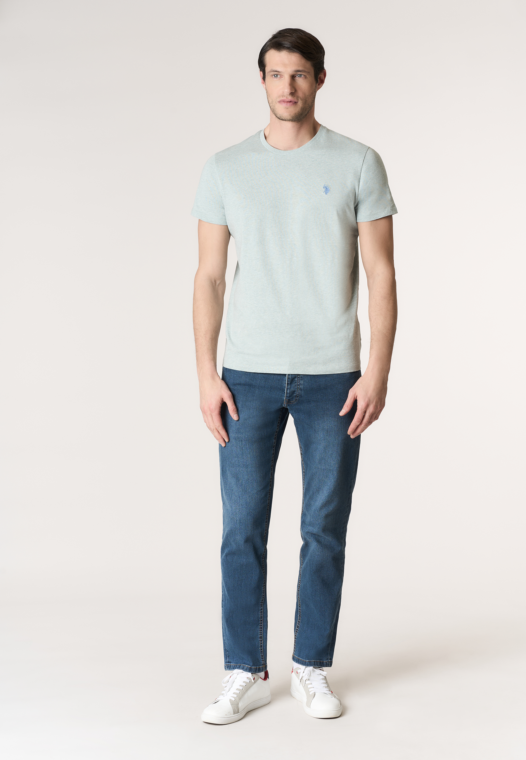 T-shirt in cotone melange Premium Quality con logo ricamato