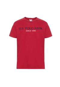 T-shirt a maniche corte in cotone con scritta frontale