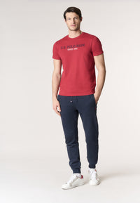 T-shirt a maniche corte in cotone con scritta frontale