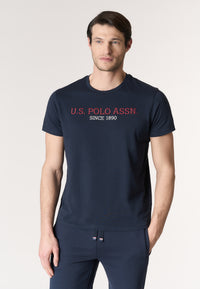 T-shirt a maniche corte in cotone con scritta frontale