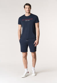 T-shirt a maniche corte in cotone con scritta frontale